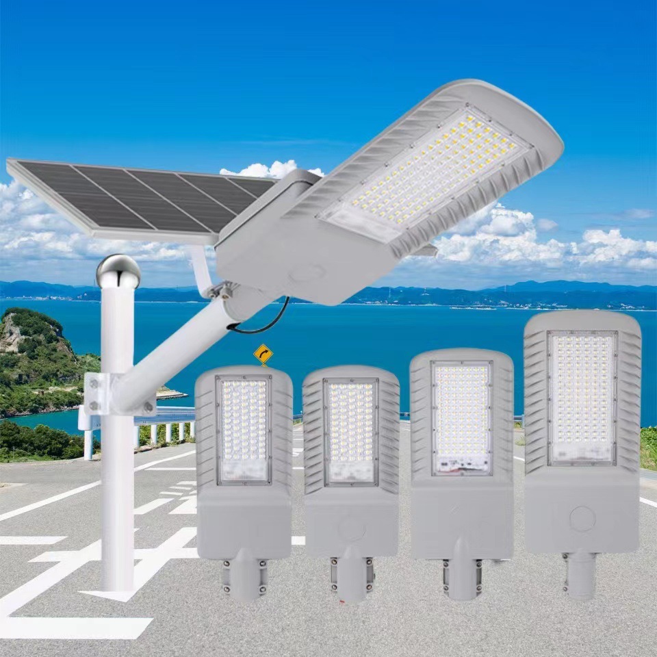 Factory Direct Sale 60/80W IP65 LED Solar Street Lights CE Certified Aluminum Alloy Remote Control Waterproof Wiring Free for