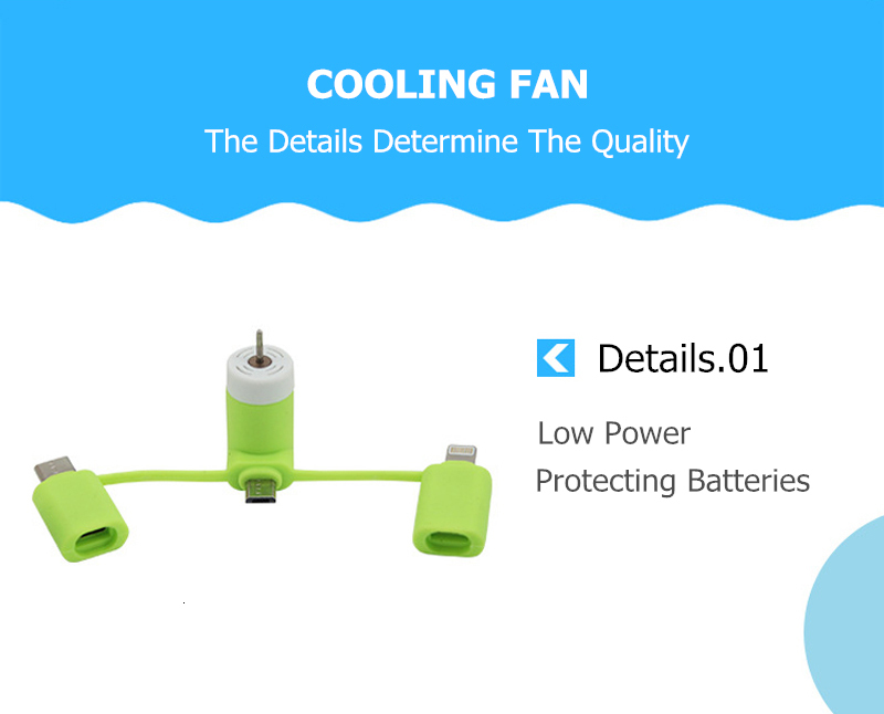 Mini USB Fan 3 in 1 USB Gadget Portable for Android OTG Micro Type-c for iPhone 5 6S 7 Plus 8 X XS