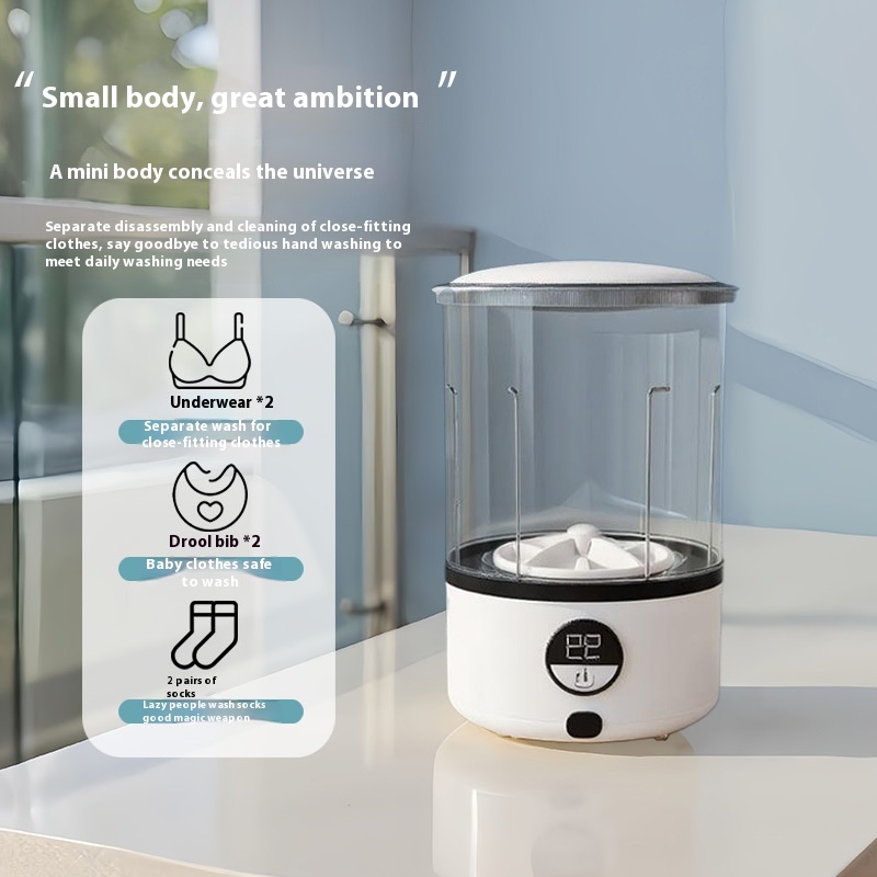 Portable Mini Electric Washing Machine New Foldable Design for Dormitory Use for Home & Baby's Underwear & Socks