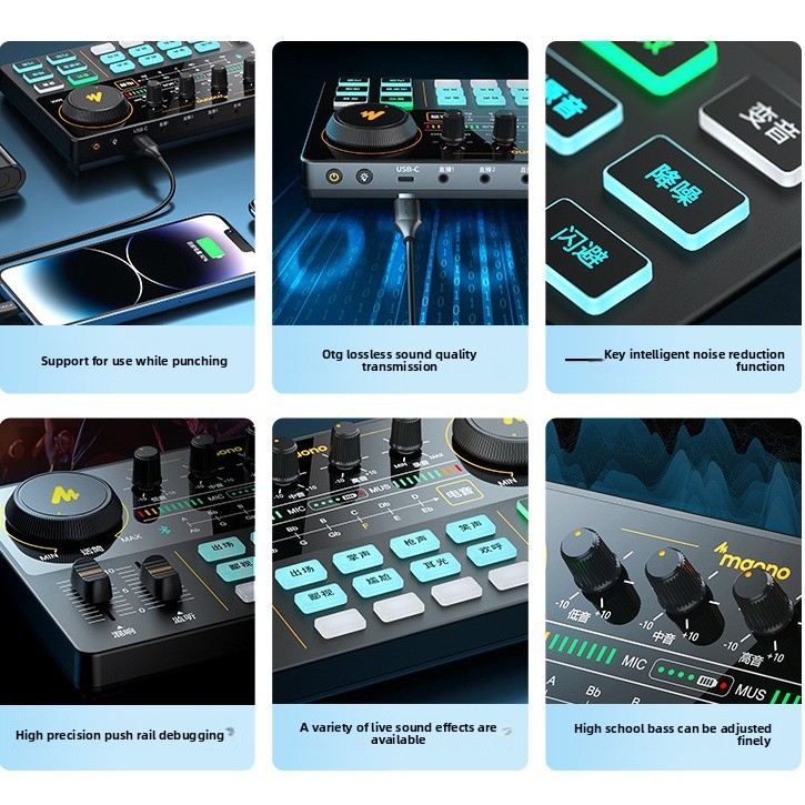 For Maono Complete Set for Live Sound Karaoke Recording Flash Am200 Sound Card Easy USB Interface Compatible Mobile Phones Compu