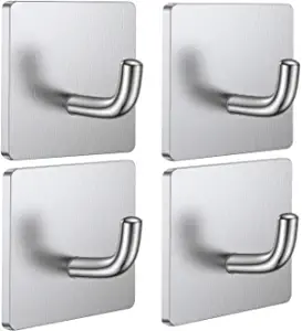 Adhesive Hooks Heavy Duty Stick on Wall Towel  Door Hooks Waterproof Stainless Steel Bathroom Adhesive Hook Bathroom Accessories