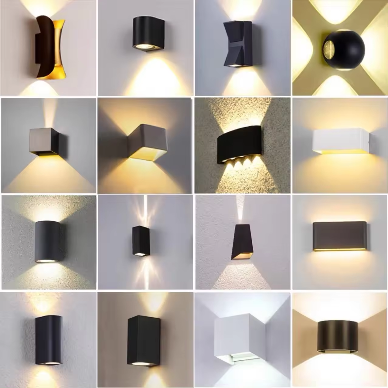 Luxury Led Square Modern Mounted up Down Garden Living Room Wall Home Room Decor Waterproof Outdoor Wall Light Lamp