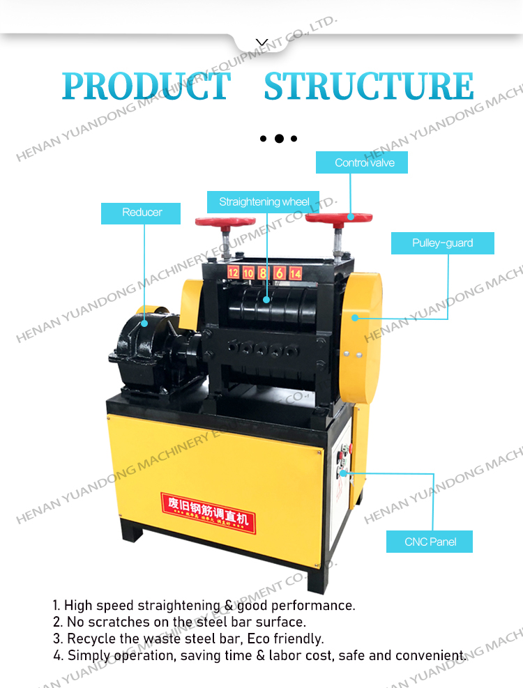 Wholesale Price Rebar Straightening Machine Hydraulic Rebar Straightener Industrial Rebar Straightener High Efficiency Machinery