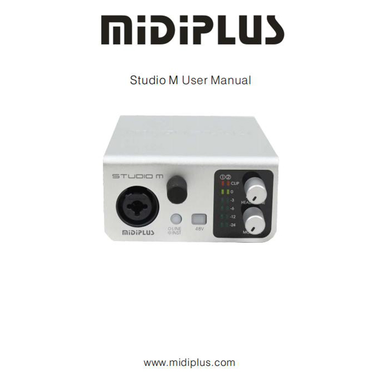 Midiplus Studio M Soundcard Audio Interface for Recording USB Audio Interface Audio Mixer De Audio 24 Bit/192kHz for Podcast