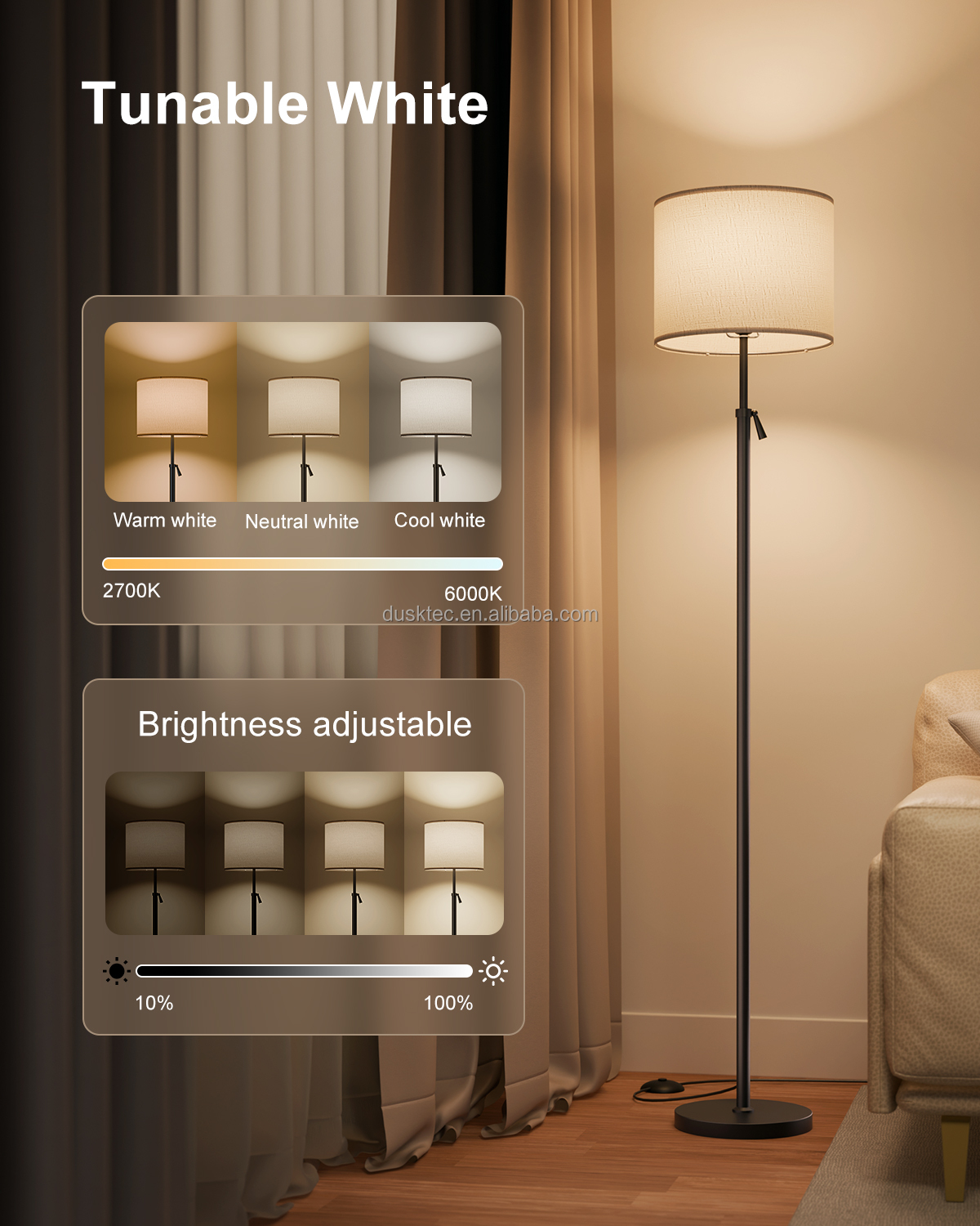 LED Floor Lamp with Remote Smart App Standing RGB Floor Lamp Multicolor Dimmable Creative Sofa Bedroom Decorative Floor Lamp