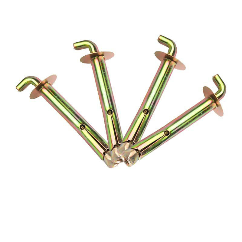 Galvanized Stainless Steel Golden Water Heater Expansion Hook Anchor with M10 Bolt and Curved Head for Household Use