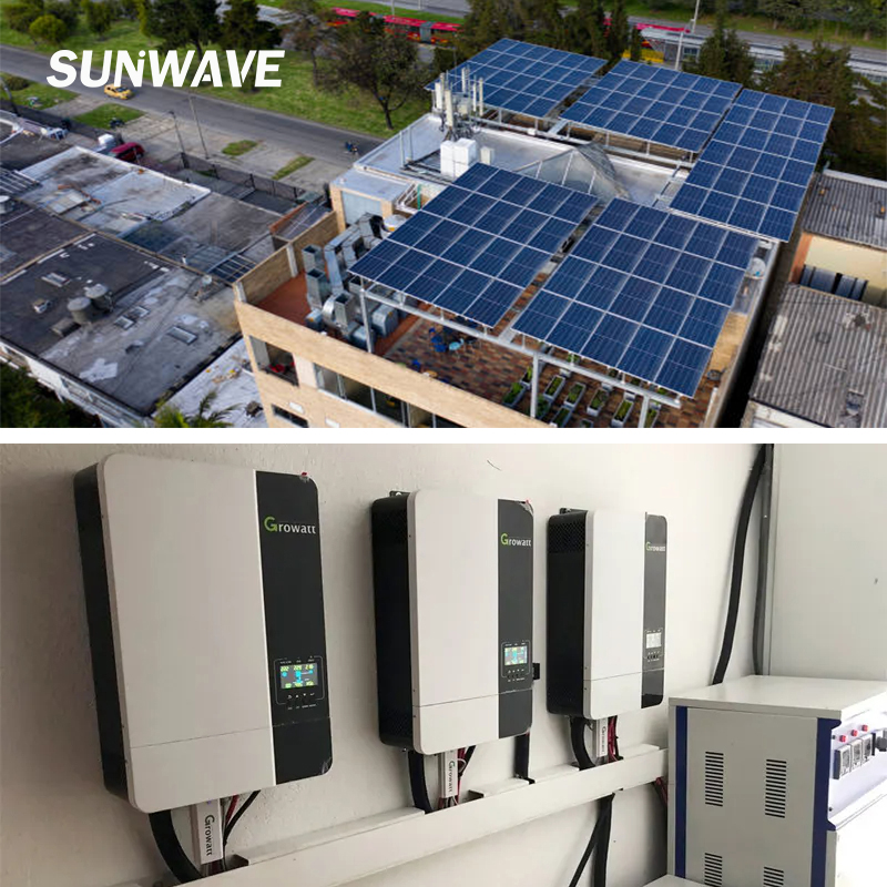 Sunwave 3KW 5KW 8KW 10KW 20KW 30KW 50KW Solar Power System Monocrystalline Bifacial Solar Panels for Commercial Business