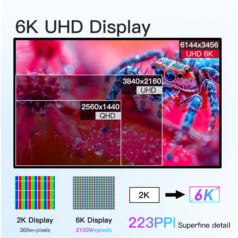 KUYCON G32P 32-Inch 6K 60Hz Retina Display Monitor with Aluminum Vertical Screen for Desktop Photography Design & Gaming