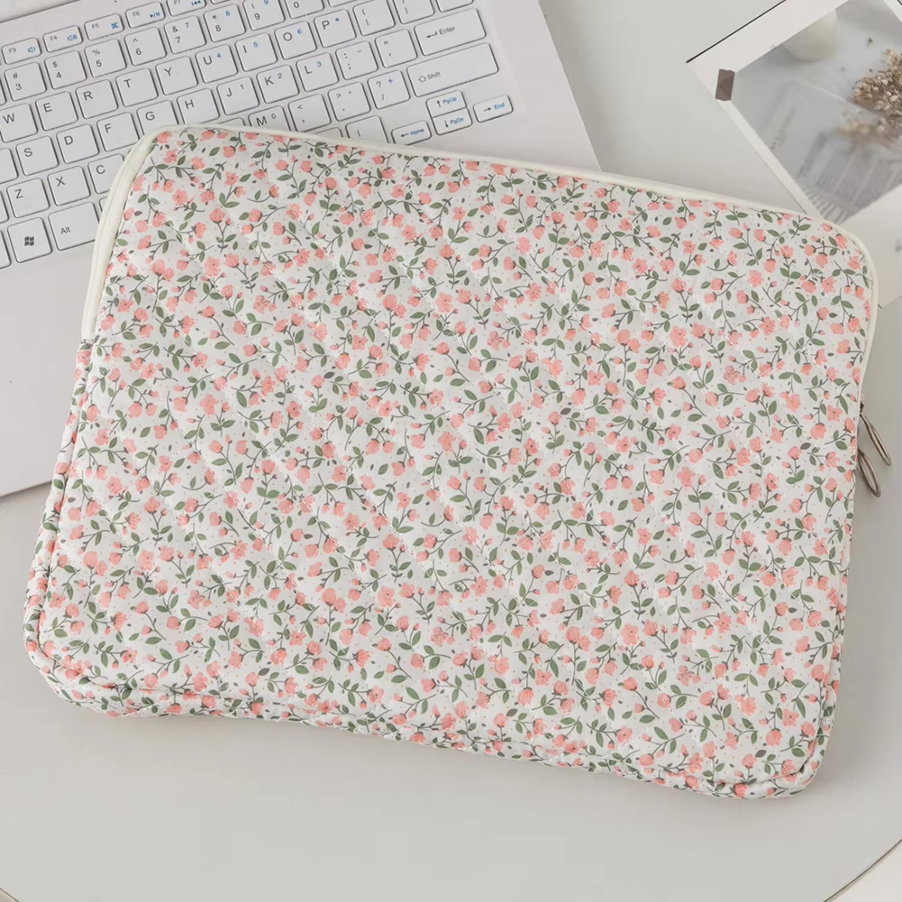 Xianghui 11/13/15 Inch Laptop Sleeve Quilted Coquette Floral Laptop Carrying Case Office Accessories Laptop Bag