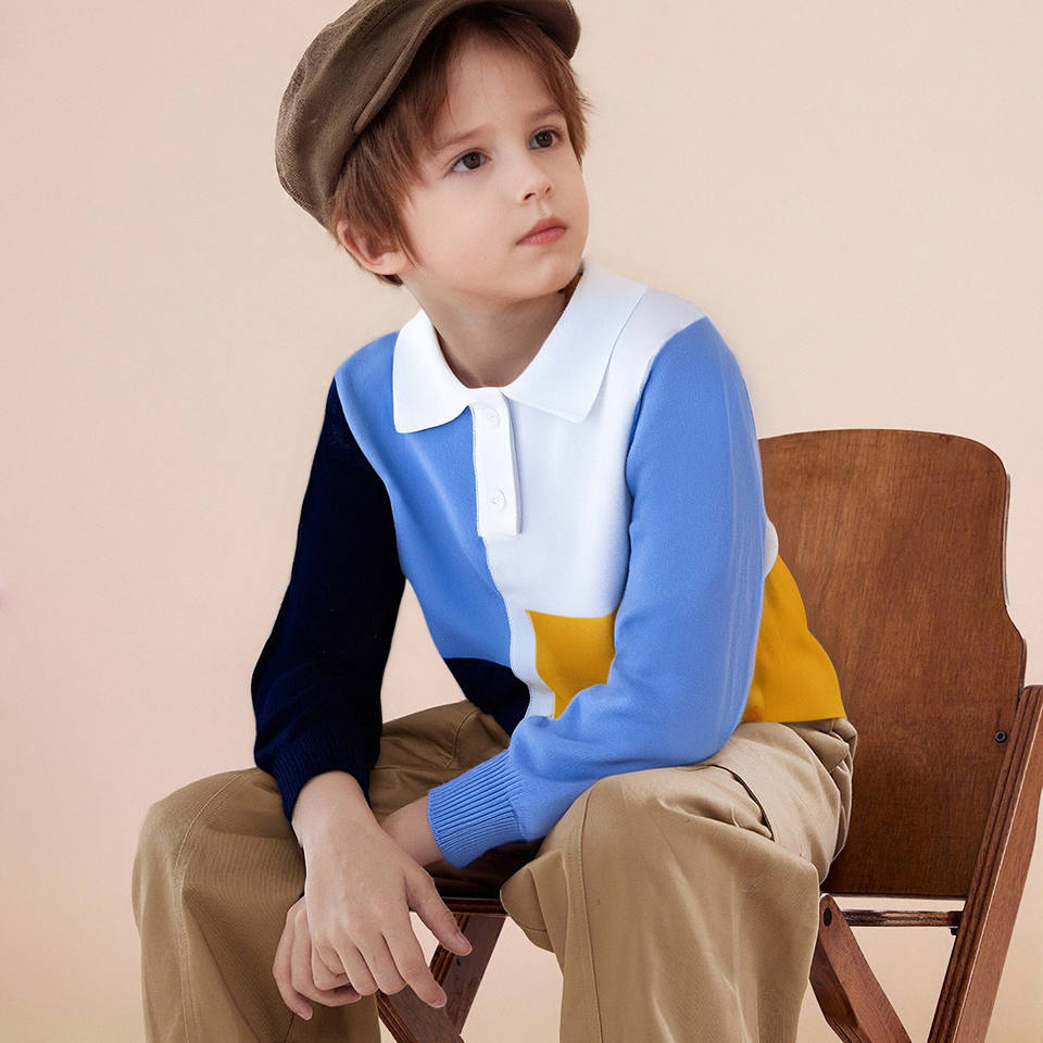 Color Blocked Lapel Winter Pullover