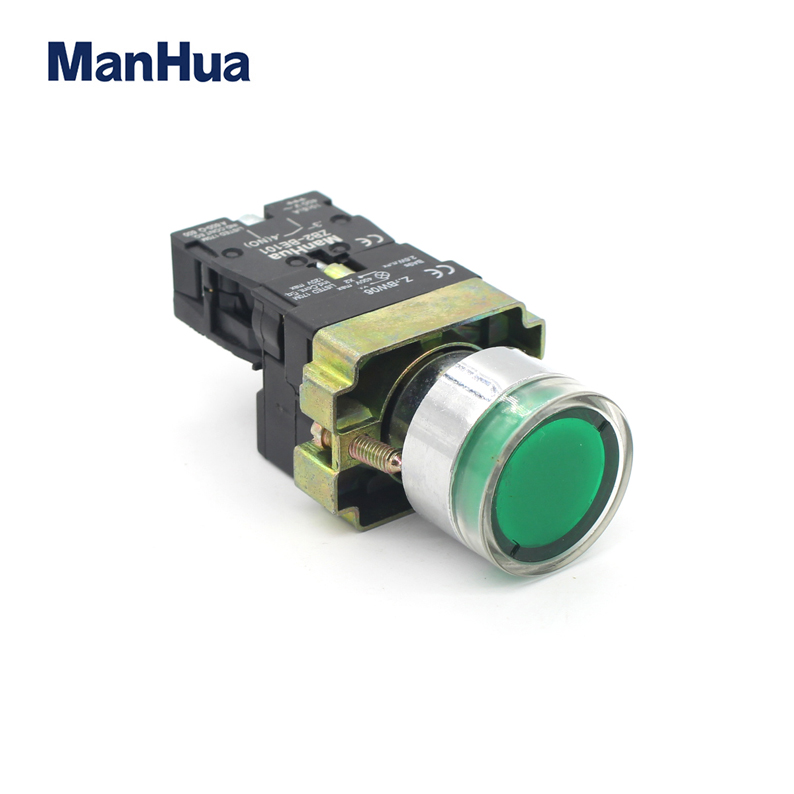 Manhua XB2-BW3361 220VAC Red Push Button Switch With Light