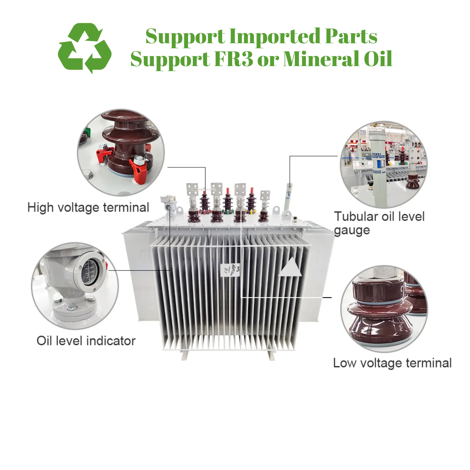Three-phase High Frequency 160 KVA Oil-immersed Transformer Type S11 50/60Hz 6-11KV Primary Voltage Distribution System