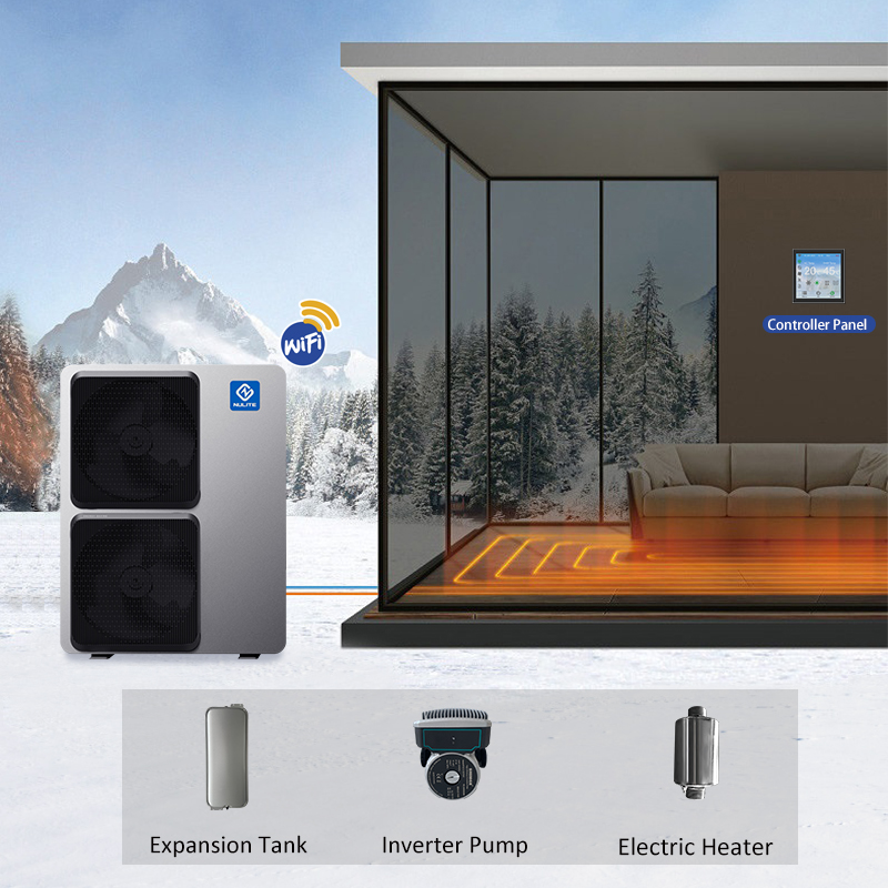 10kw 40kw EVI Monoblock Type air to Water Heat Pump Water Heater for House Heating with Wifi
