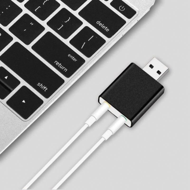 USB 7.1 Wireless Sound Card Live Video Recording Computer External Drive Free Stereo Audio Adapter for Laptop Microphone