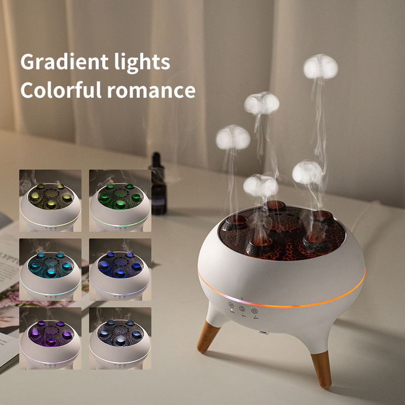 Winter New Room Air Humidifiers 250Ml Portable Ultrasonic Dynamic Jellyfish Scent Air Aroma Diffuser With Remote
