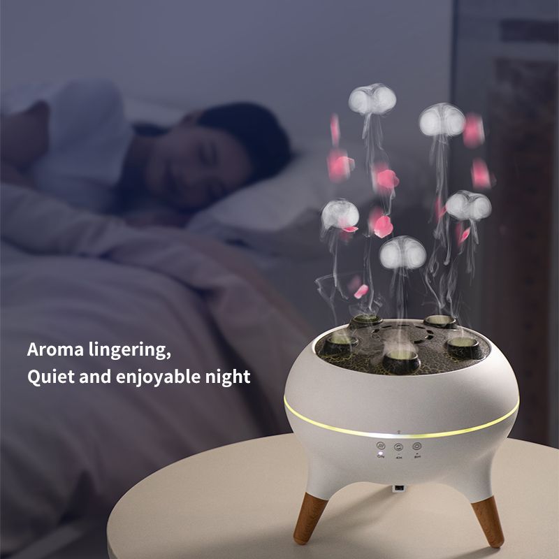 Winter New Room Air Humidifiers 250Ml Portable Ultrasonic Dynamic Jellyfish Scent Air Aroma Diffuser With Remote
