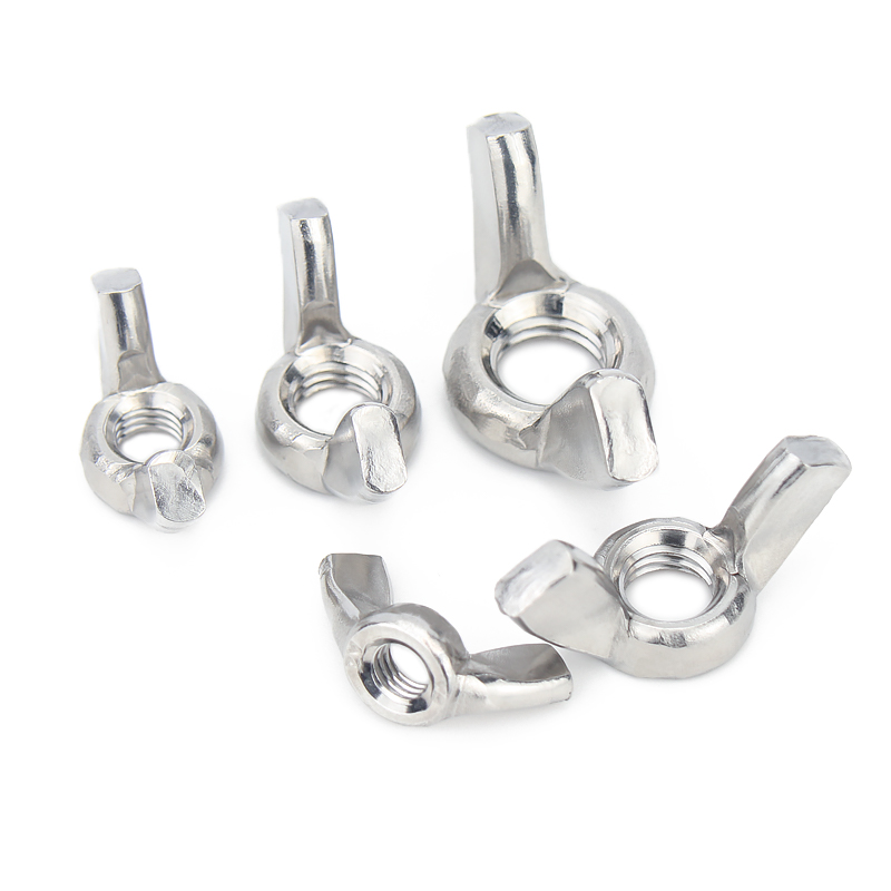 Manufacturer's Direct Selling 304 Stainless Steel Butterfly Nut Wing Yuanbao Yangjiao Hand Screw Water Treatment M3-M12 Sizes