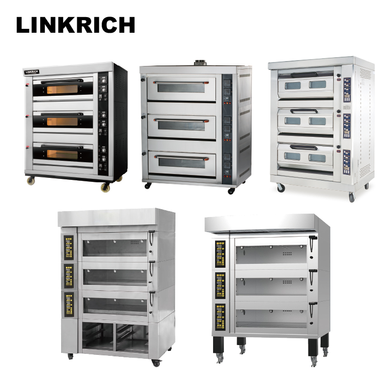 New LINKRICH Commercial Electric Stainless Steel High Rigidity Baking Deck Oven with Timer for Bread Cake Pizza Bakery Equipment