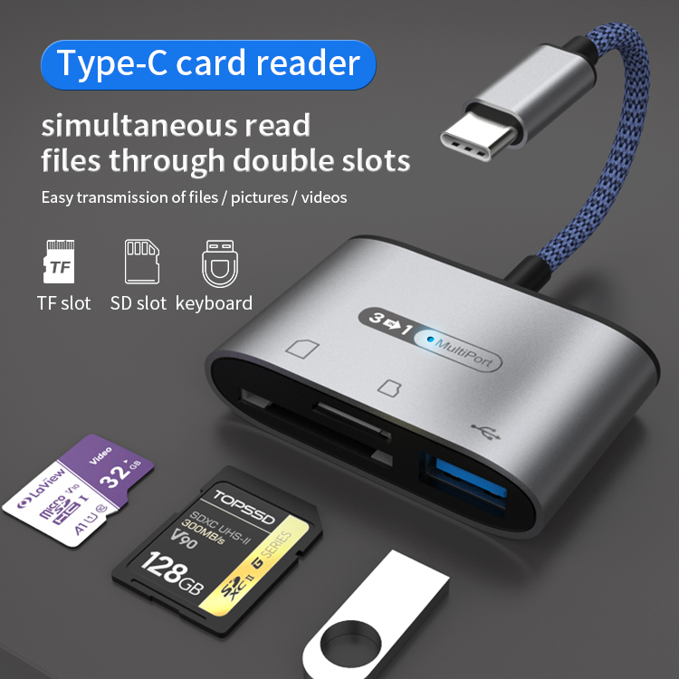 USB3.0 Type c Card Reader OTG Adapter Micro USB SD/TF Card Reader for Macbook Smartphone Data Transfer Cable U Disk Reader