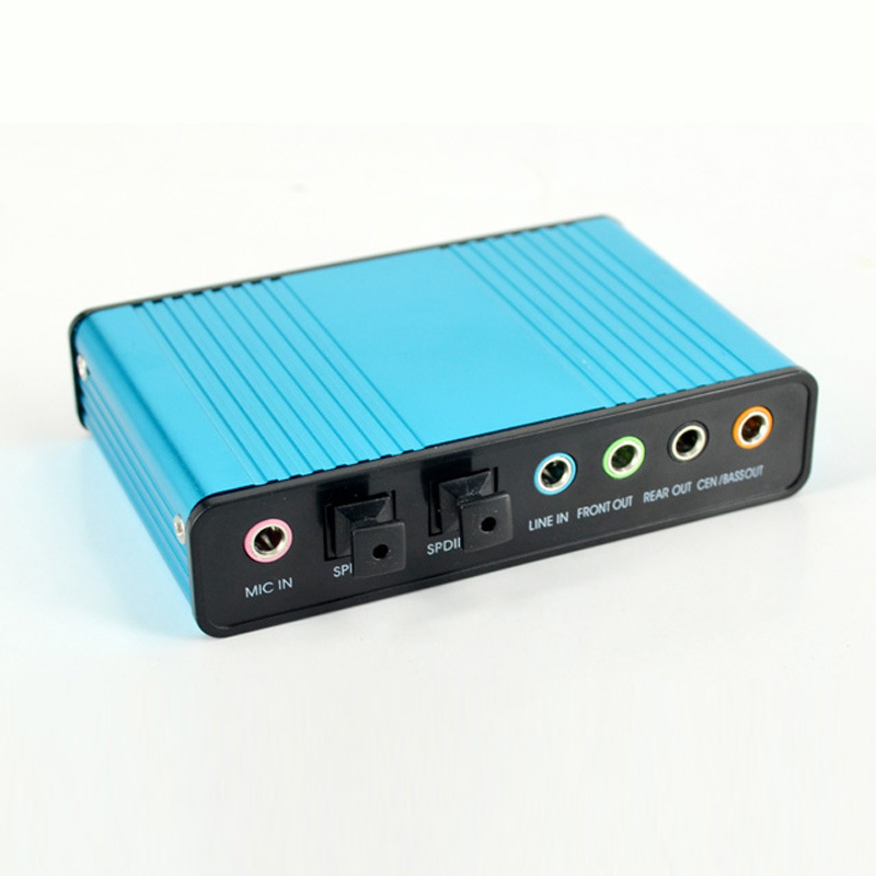 USB External Sound Card 5.1 Channels Audio Adapter with Mic Line in Out for PC Laptop Speaker