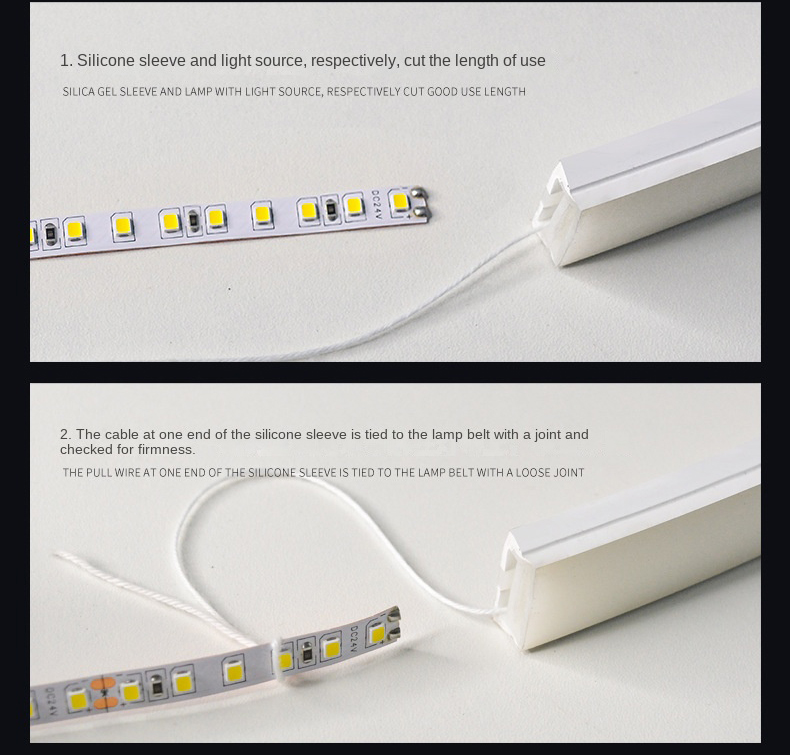 Modern Embedded Silicone Tube LED Light Strip Flexible Recessed Linear Lighting for Interior Living Room Ceiling Residential