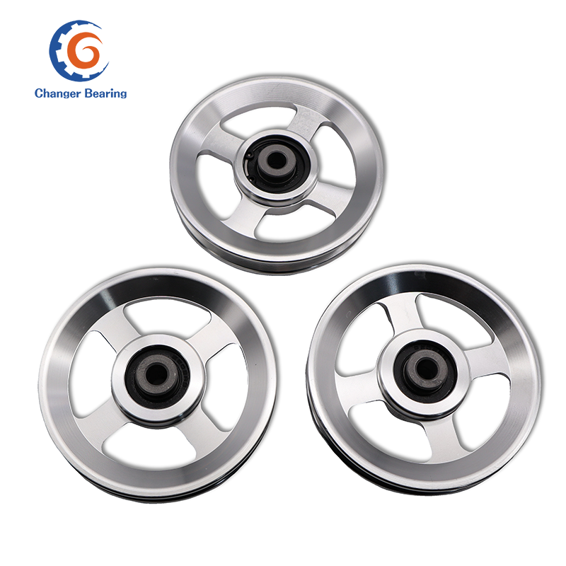 Diameter 114mm French Fitness Type Aluminum Alloy Pulley Gym Machines for Home Wheel Bearings Aluminum Pulley in STOCK