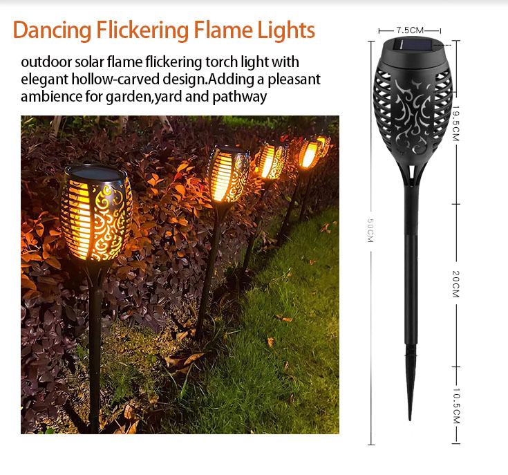 12LED Torch Lights Dancing Flames Lamp ABS IP65 Waterproof Outdoor Lawn Led Solar Flame Light