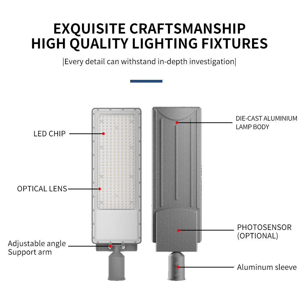 High Power Street Lights Outdoor IP65 Waterproof Aluminum StreetLights 50w 100w 150w 200w LED Street Lighting