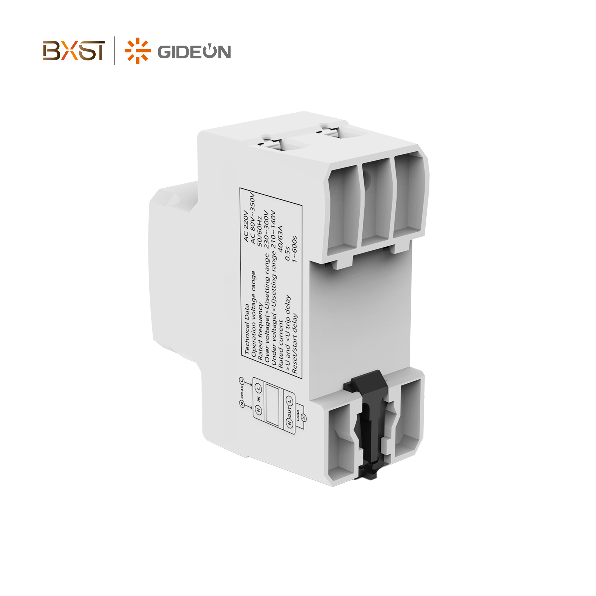 For Din Rail Single Phase AC 63A Adjustable Voltage Protection Device Automatic Voltage Protector for Home Appliances