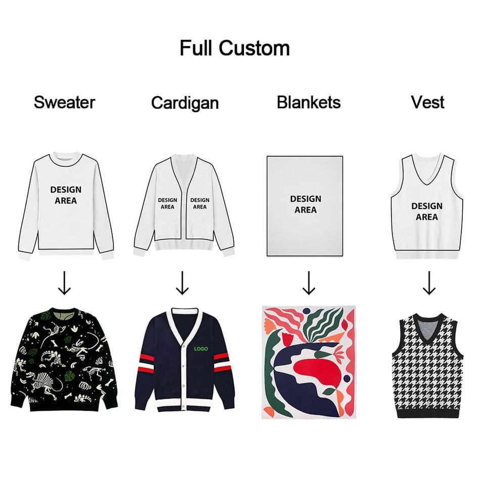 Fully Knitted Jacquard Sweater Pullover