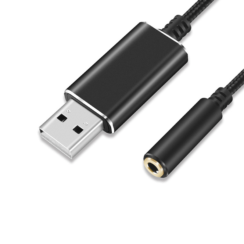 0.2M USB External Sound Card 3.5mm Headphone Microphone Audio Adapter for PS4 PC Notebook