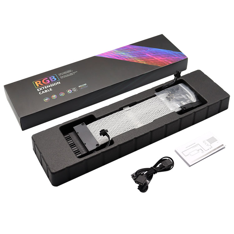24Pin RGB Desktop Extension Cable for Computer PSU & Motherboard Plastic Desktop Power Cable with 24Pin RGB Connector in Stock