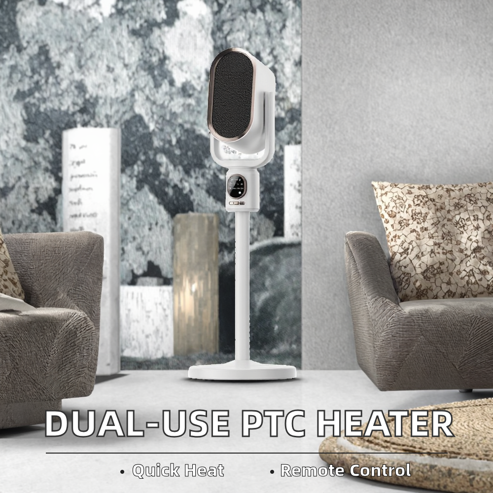 1500W 1800W Dual-Use Ceramic PTC Electric Fan Heater Freestanding Remote Control Class Energy Efficiency Heating Cooling