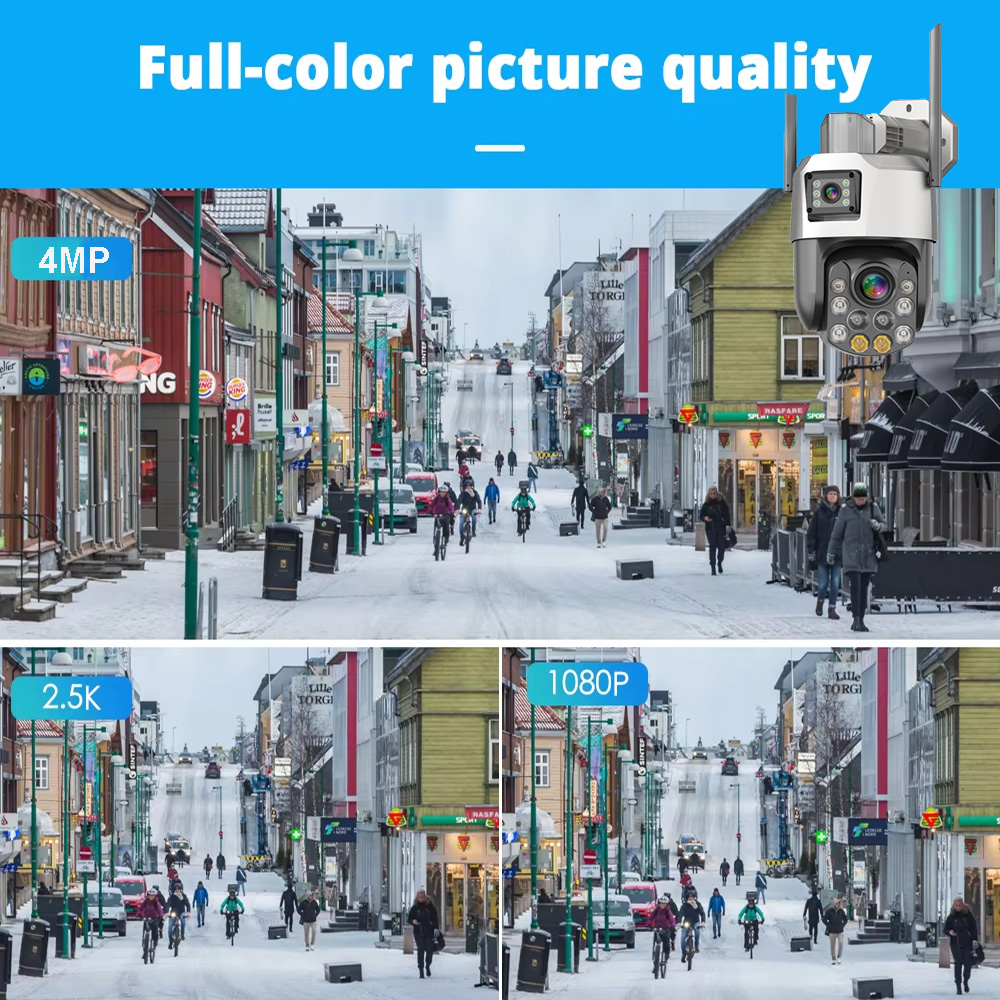 Full HD 5G 4MP 2K Ptz Camera 30X Zoom Auto Tracking Dual Lens Two Screen Wireless Web Ptz Outdoor Ip Cctv Wifi Security Camera