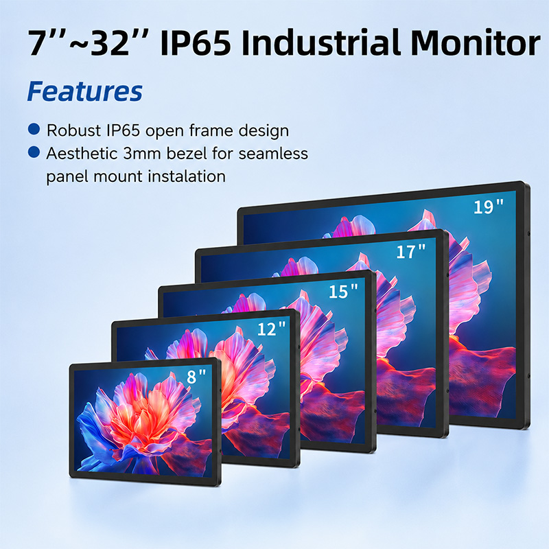 HUILAN IP65 Android Capacitive Touch Screen Monitor 15 15.6 17.3 21.5 24 27 32 65 Inch Industrial Display in Stock