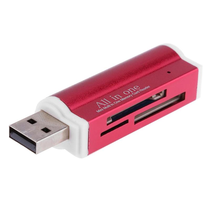 4 in 1 Multi Card Reader All in One USB 2.0 SD/Mini SD/MMC/TF Smart Memory Card Reader Flash Drive Cardreader Adapter