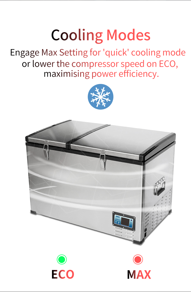 Abarth 125L Big Capacity Chest Fridge Freezer Car Refrirator and Freezer Cooling Function With Metal Stainless Steel OEM/ODM