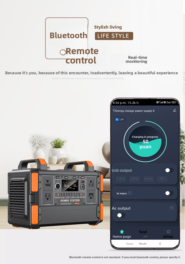 Portable Power Station & Solar Generator 6000W LiFePO4 Battery Pure Sine Wave Jump Starter for Car & RV