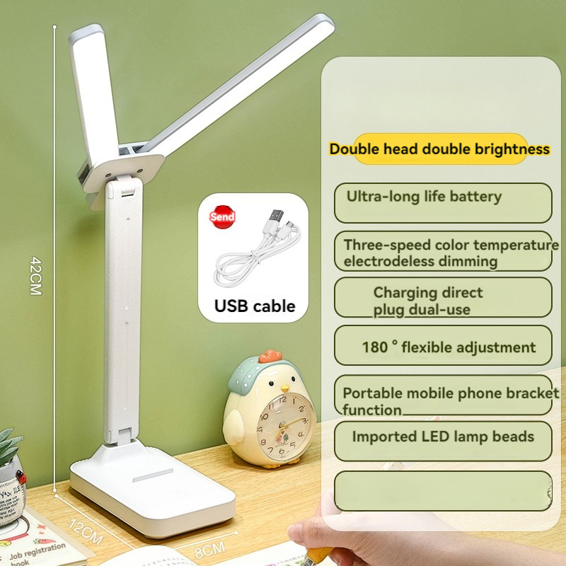 Dimmable Rechargeable LED Study Table Lamp Eye Care Study Reading Lamp Table Lamp for Study Desk