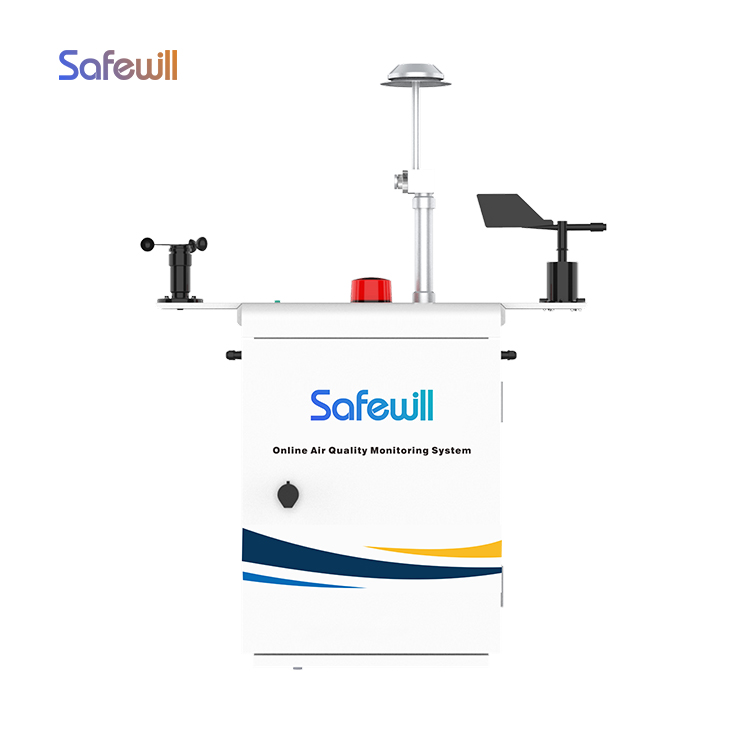 4G-Enabled Outdoor Air Quality Monitoring Device Test NO2 SO2 NH3 H2S VOC O3 CO PM2.5 PM10 TSP  Solar Panel Controller