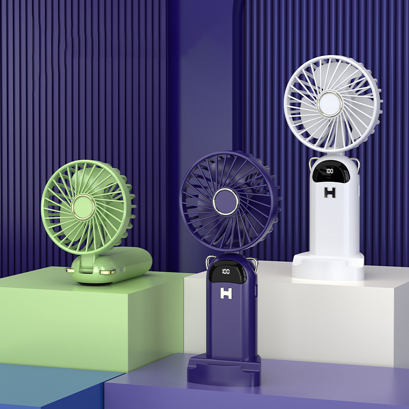 2024 Portable Mini USB Fan Handheld Neck Folding Design with USB for Students Commuters for Car & Outdoor Use Small Desk Fan