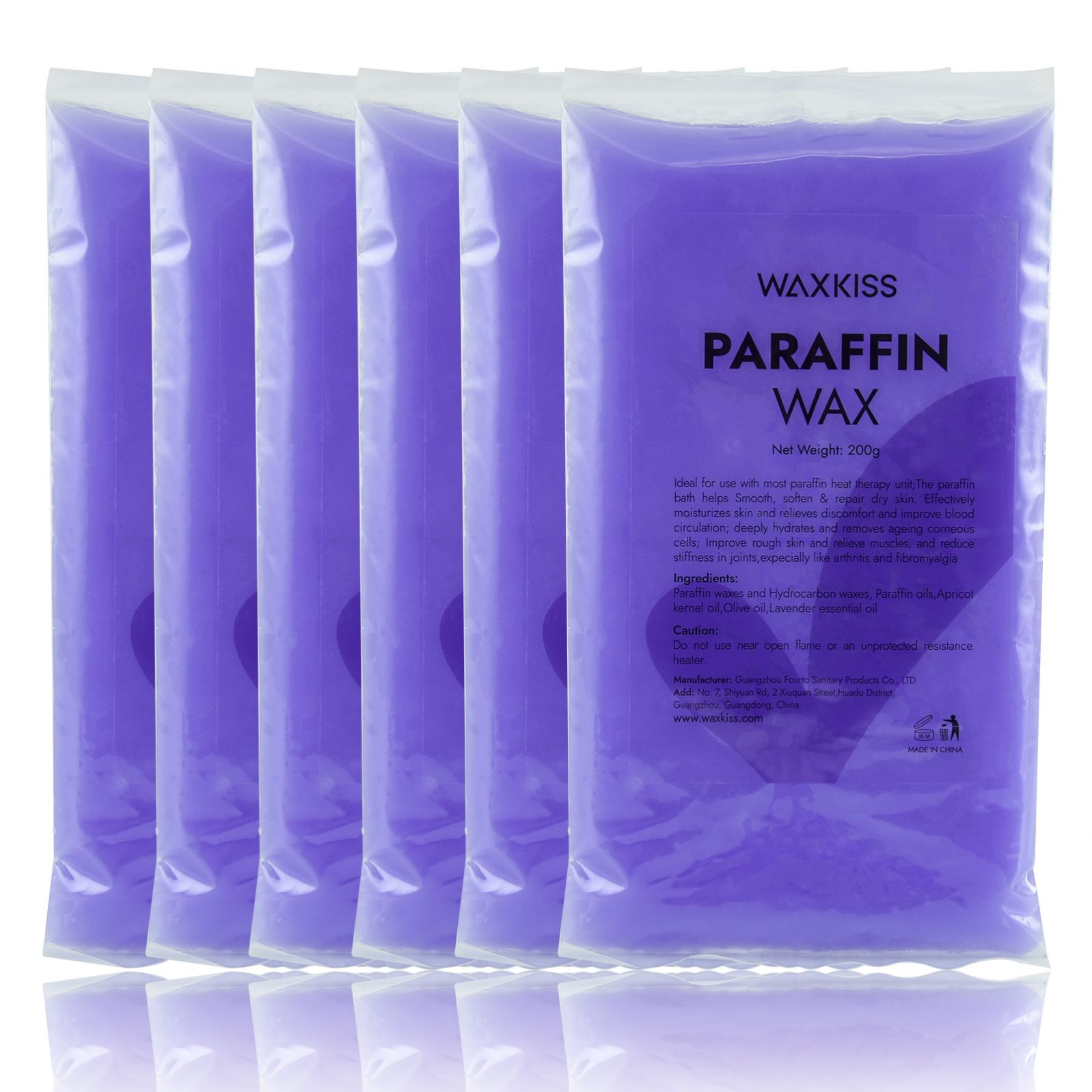 Waxkiss 200g Fully Refined Paraffin Wax Wholesale Paraffin Wax Spa Feet Hands Moisturizing Hard Bath Fir Skin Care