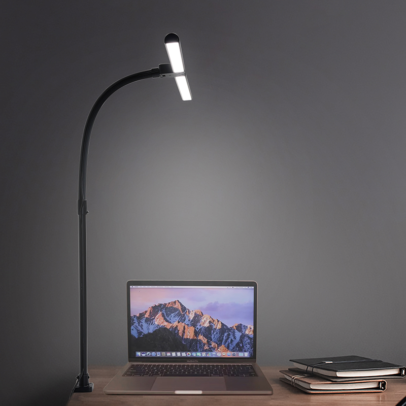 24W Double Head Clip Metal Adjustable Luminarias De Mesa Office Tischlampe Desktop Work Task Study Desk Light LED Table Lamp