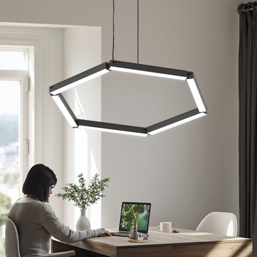 Office Meeting Room Interior Ceiling Lighting Chandeliers LED Lighting Black 3-Year Warranty Easy Installation