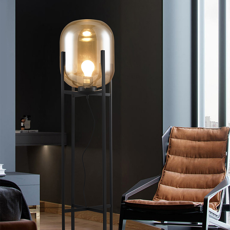 DLSSLIGHTING Modern Floor Lights for Home Decor Living Hotel Villa Four Legs Unique Glass Adjustable Led Floor Lamp