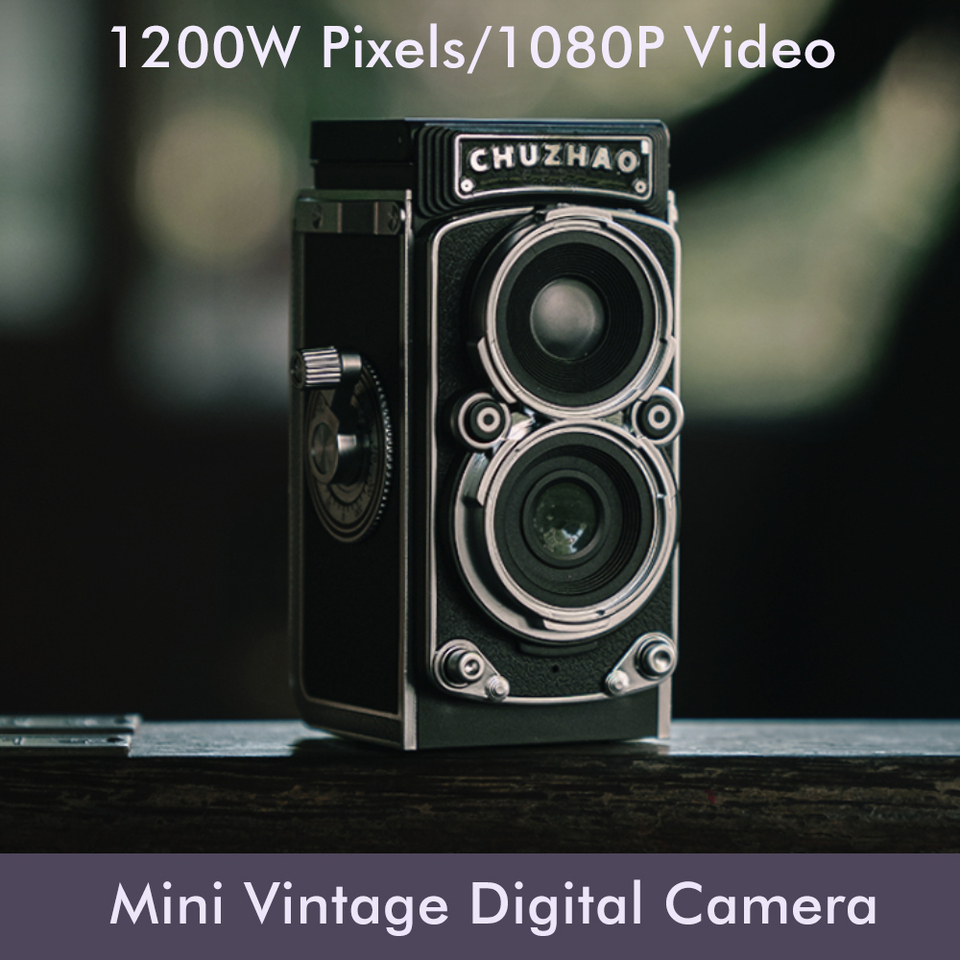 CHUZHAO Mini Retro Digital Camera 1.54inch Screen 12MP Photos SD Aluminum Lithium Battery Compact Portable Flash Lights
