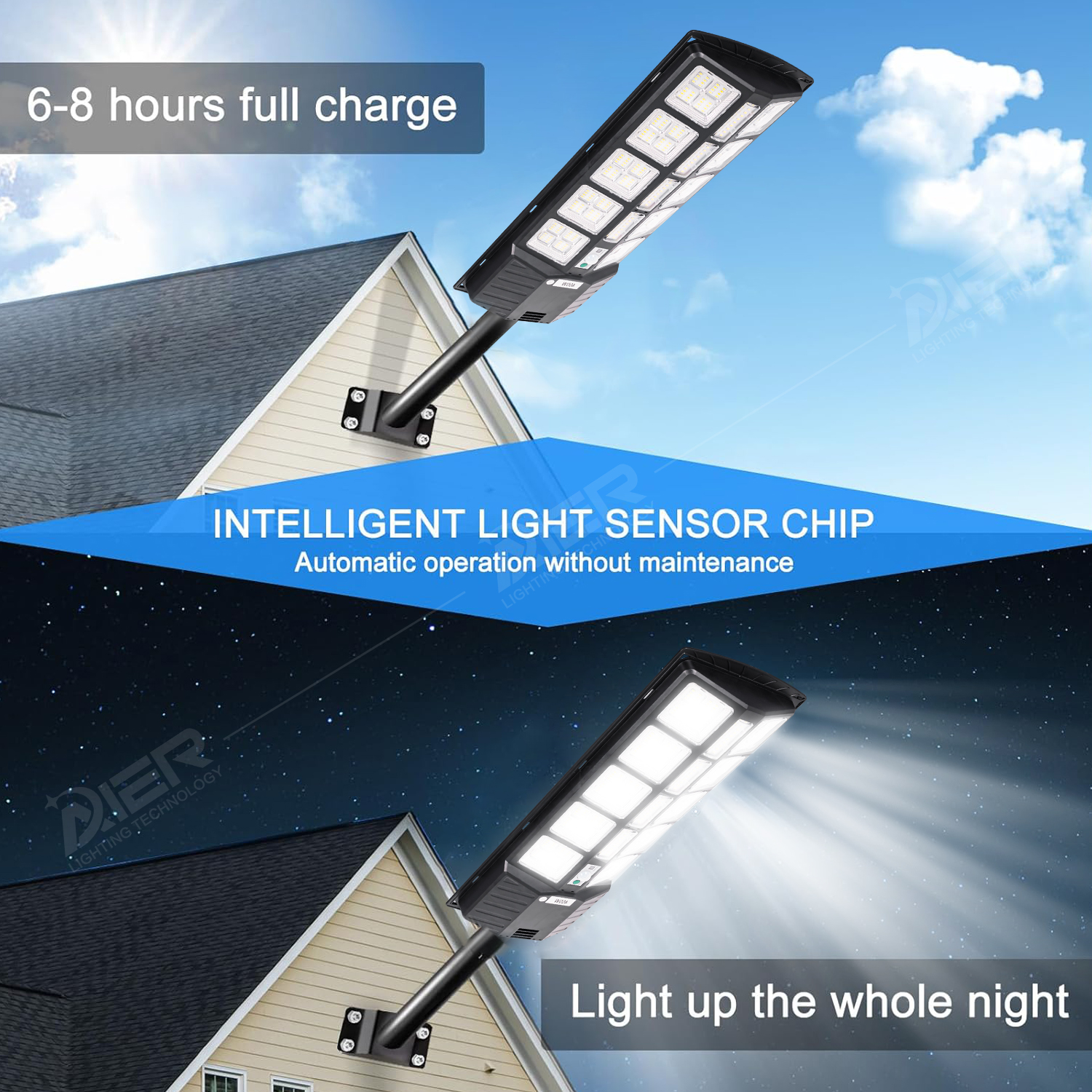 Outdoor Lighting Manufacturer Waterproof Solar Street Lamp Streetlight Intergrated All in One Solar Led Street Light With Panel