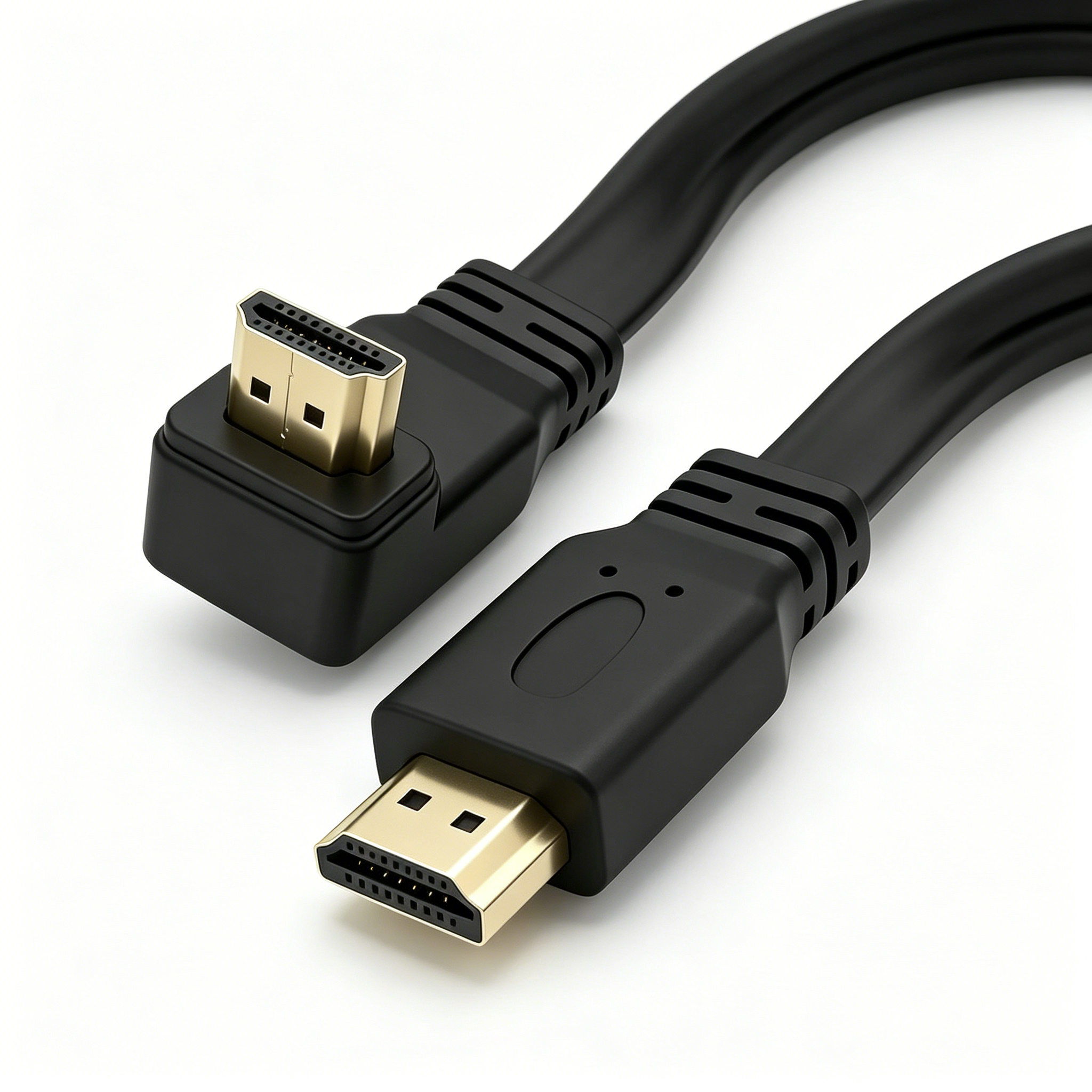 Right Angle 90 Degree HDMI Cable with Ethernet 4K*2K Flat Speed Audio/Video Cable for Car VGA/RCA Connectors Box Packed
