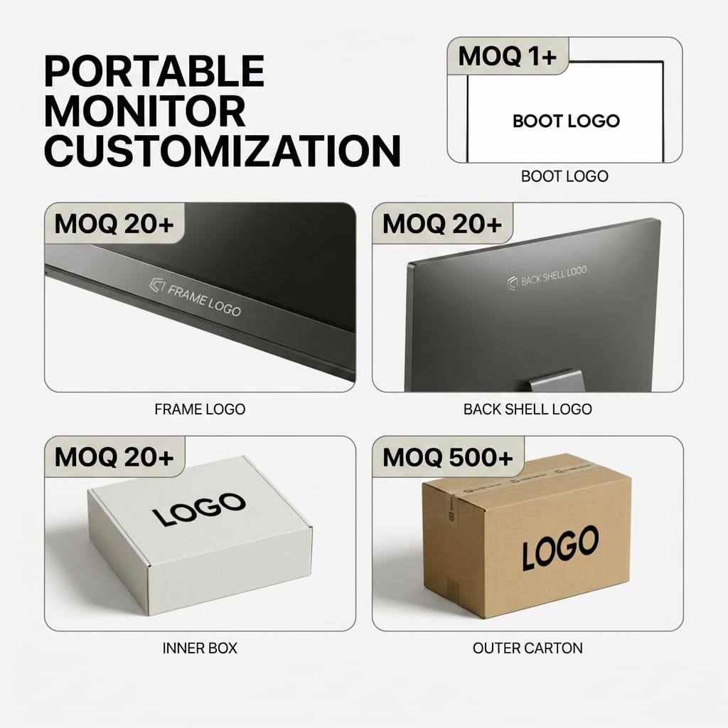 Portable Monitor for Laptop 15.6 Inch FHD 1080P IPS Eye Care Screen with Stand 180 Adjustable Dual Speaker Travel Monitor