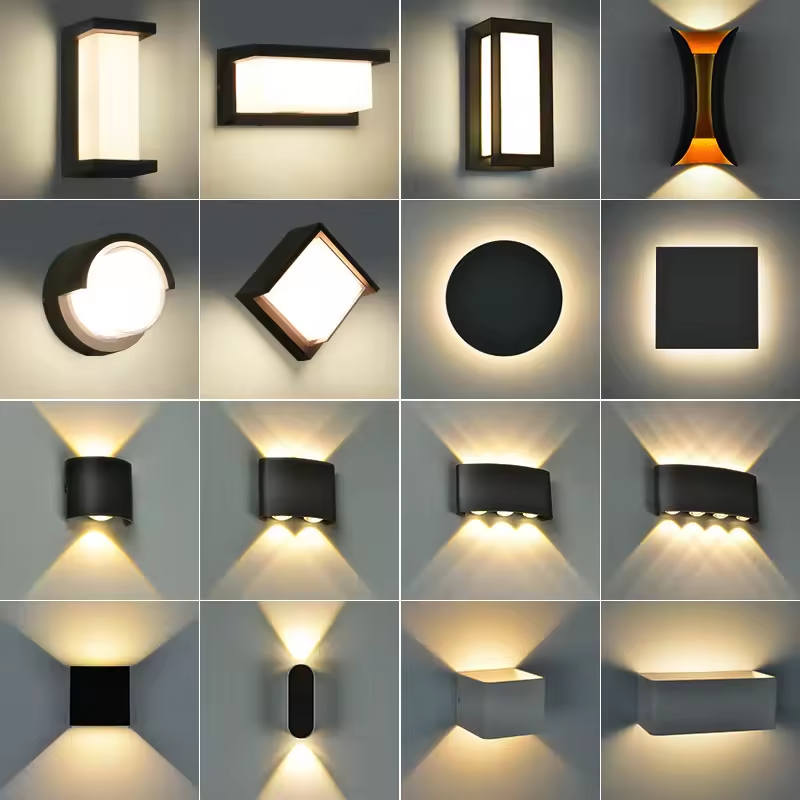 Luxury Led Square Modern Mounted up Down Garden Living Room Wall Home Room Decor Waterproof Outdoor Wall Light Lamp